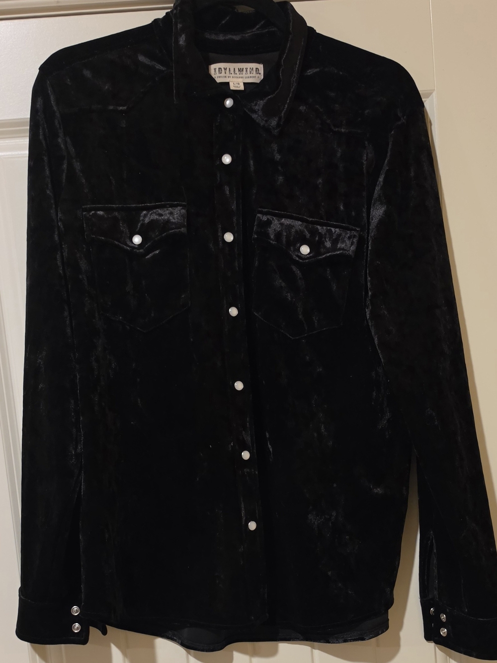 Idyllwind Womens Velvet Snap Button Shirt Size Large